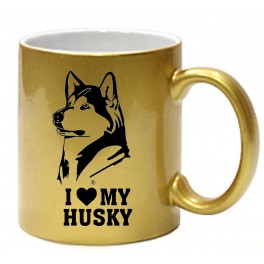 Hrnek zlatý husky 0.3l